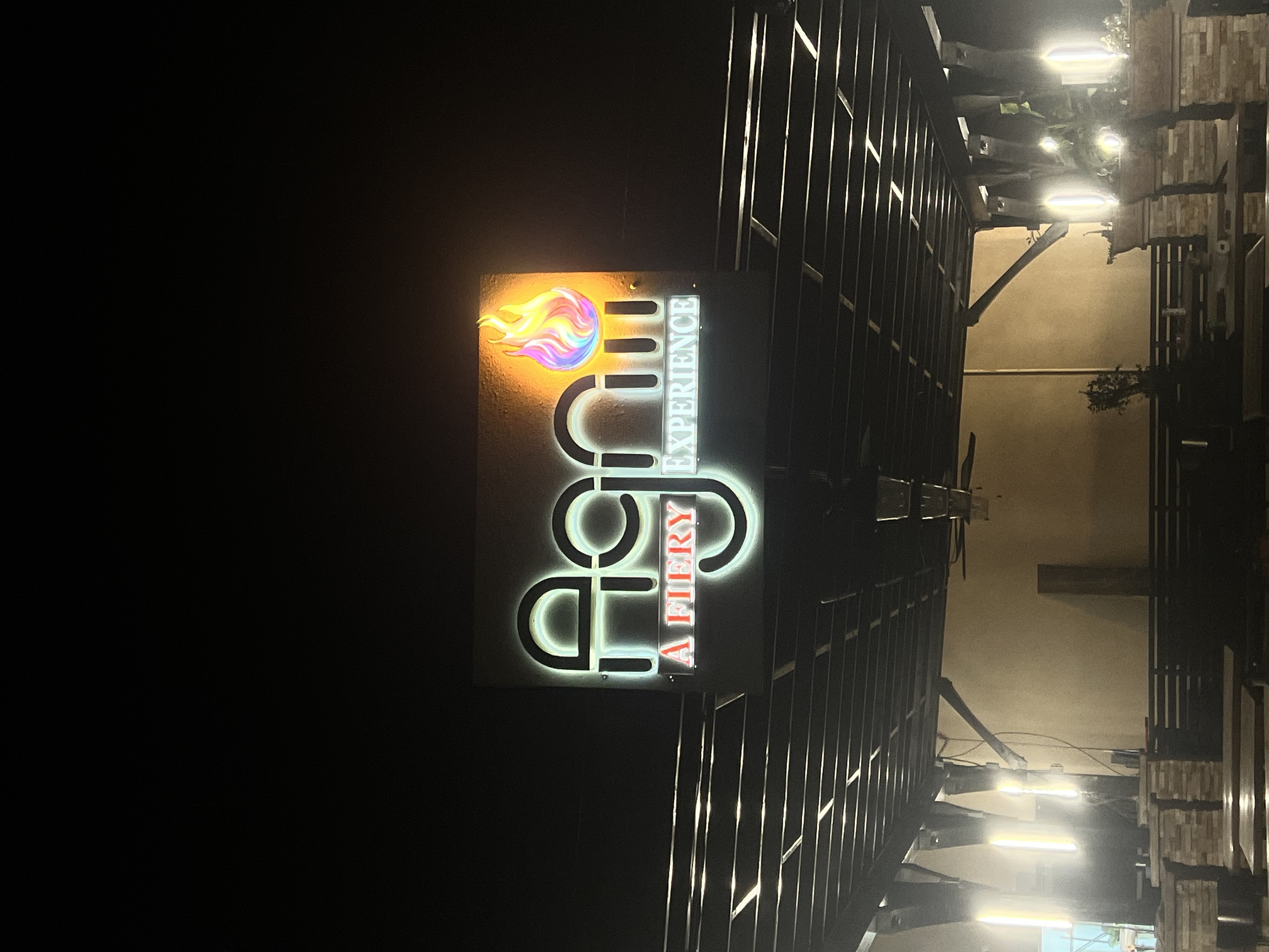 Agni patio illuminated sign