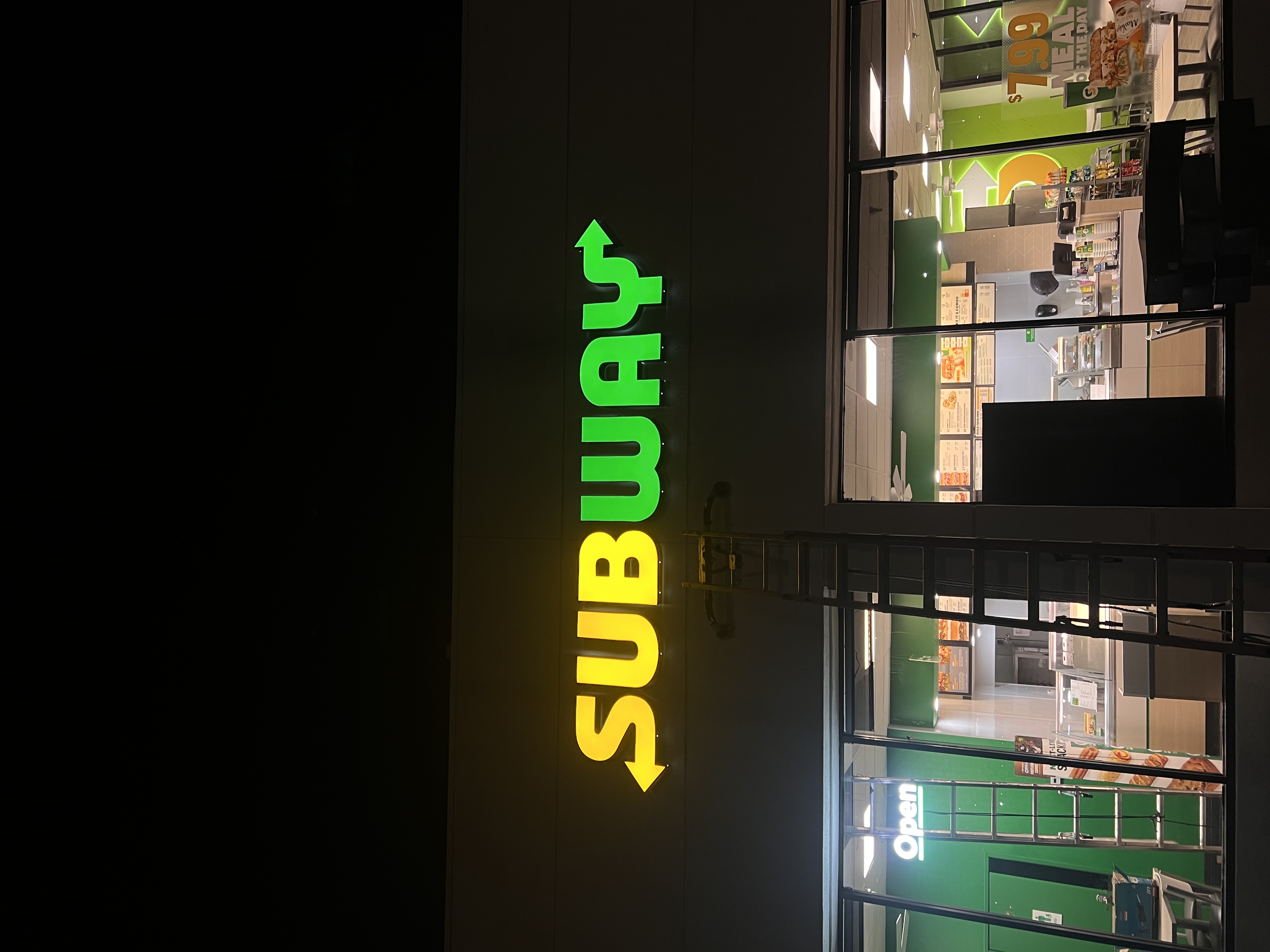 Subway illuminated franchise signage