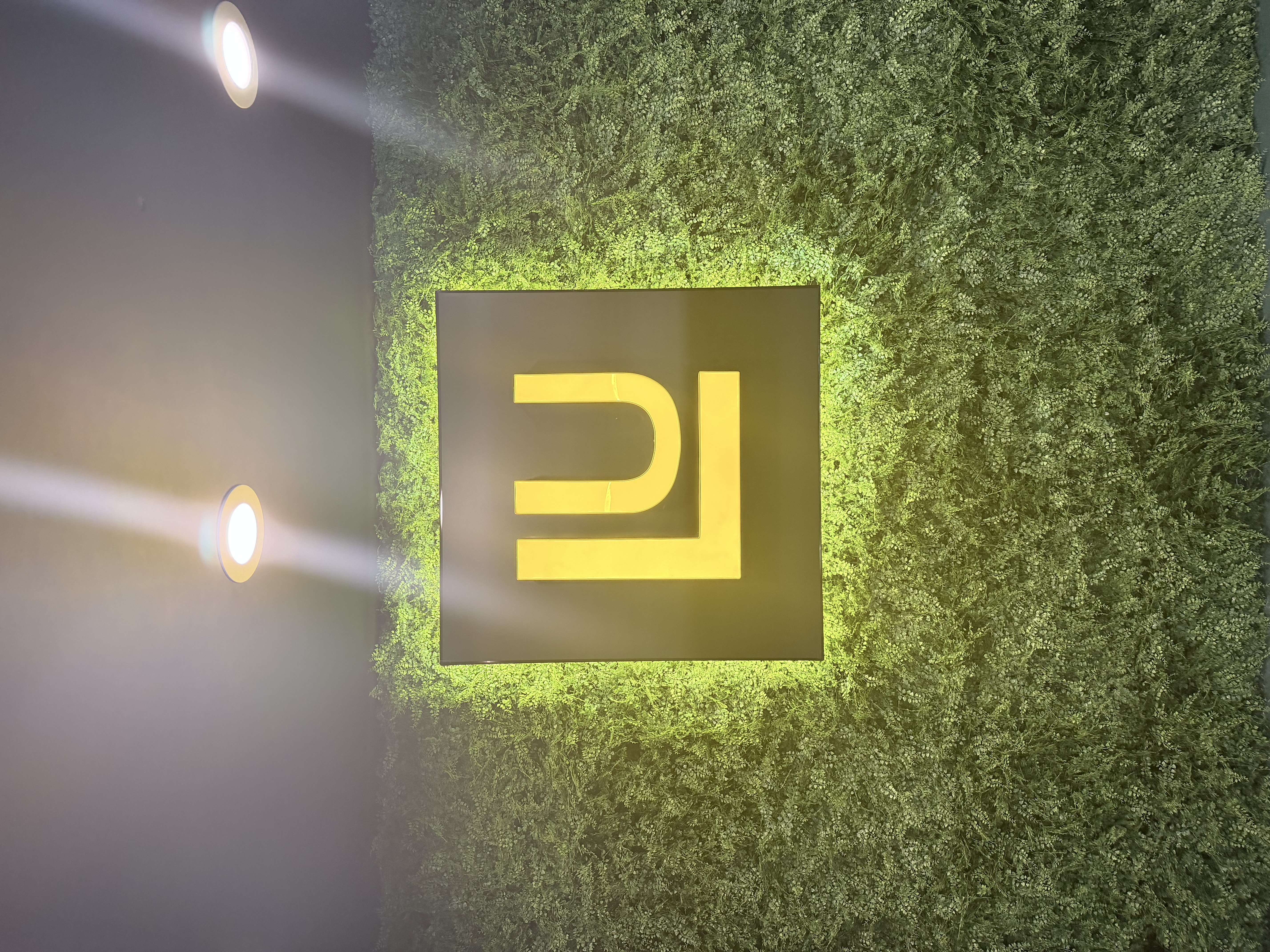 Lumina illuminated lobby logo