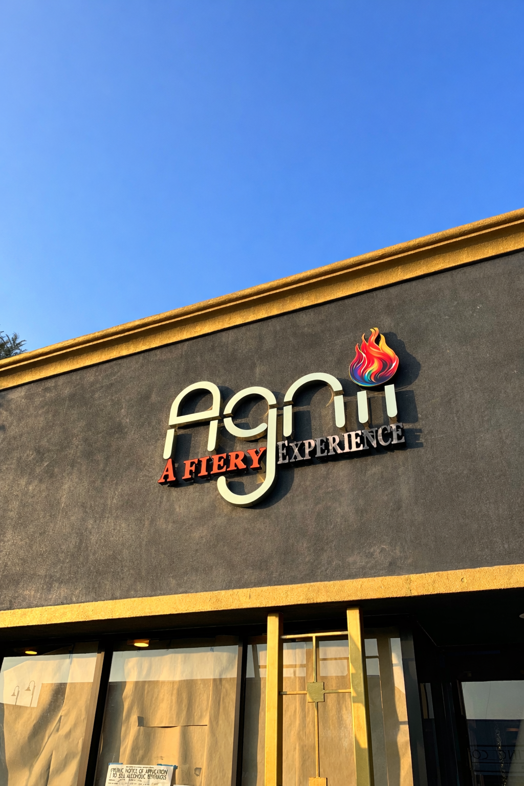 Agni restaurant dimensional channel letters