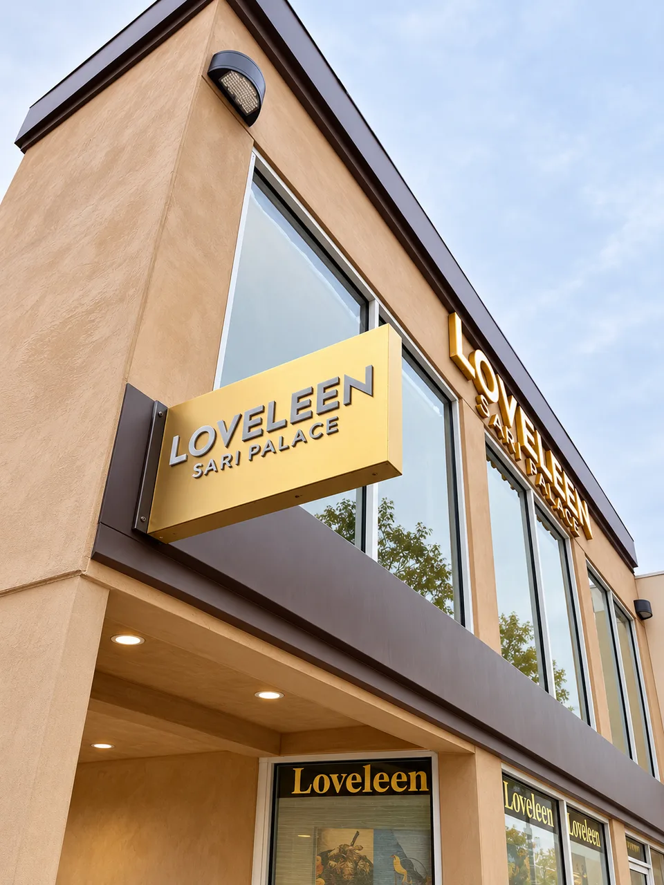 Loveleen Sari Palace projecting double-sided gold blade sign
