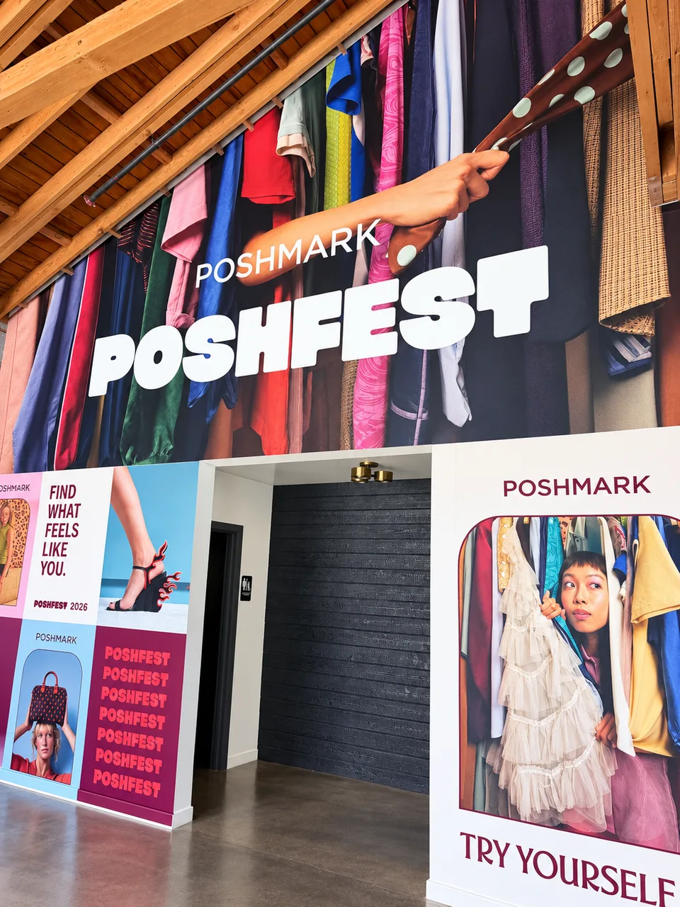 Poshfest large interior printed event wall graphics